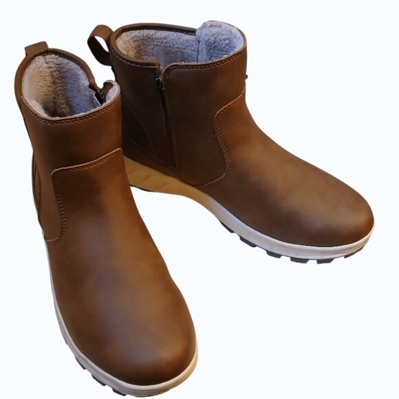 NWOB KHOMBU Dusk All Weather Ankle Boots Sherpa Lining Memory Foam 10M - Picture 9 of 14